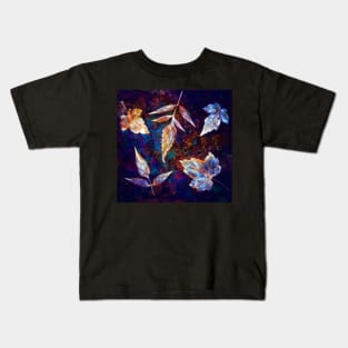 Autumn leaves cyanotype 1 Kids T-Shirt